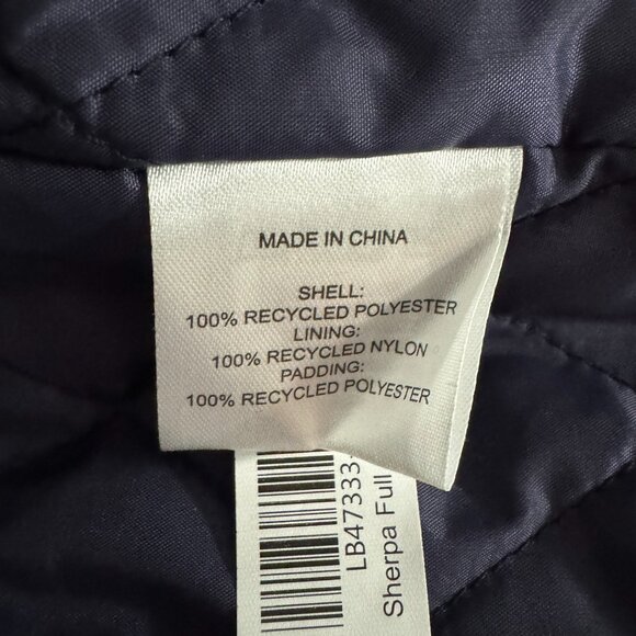 Quince Sherpa Full Zip Jacket Mens Large Navy Blue Polyester NWT CJ-2065 - Picture 10 of 12